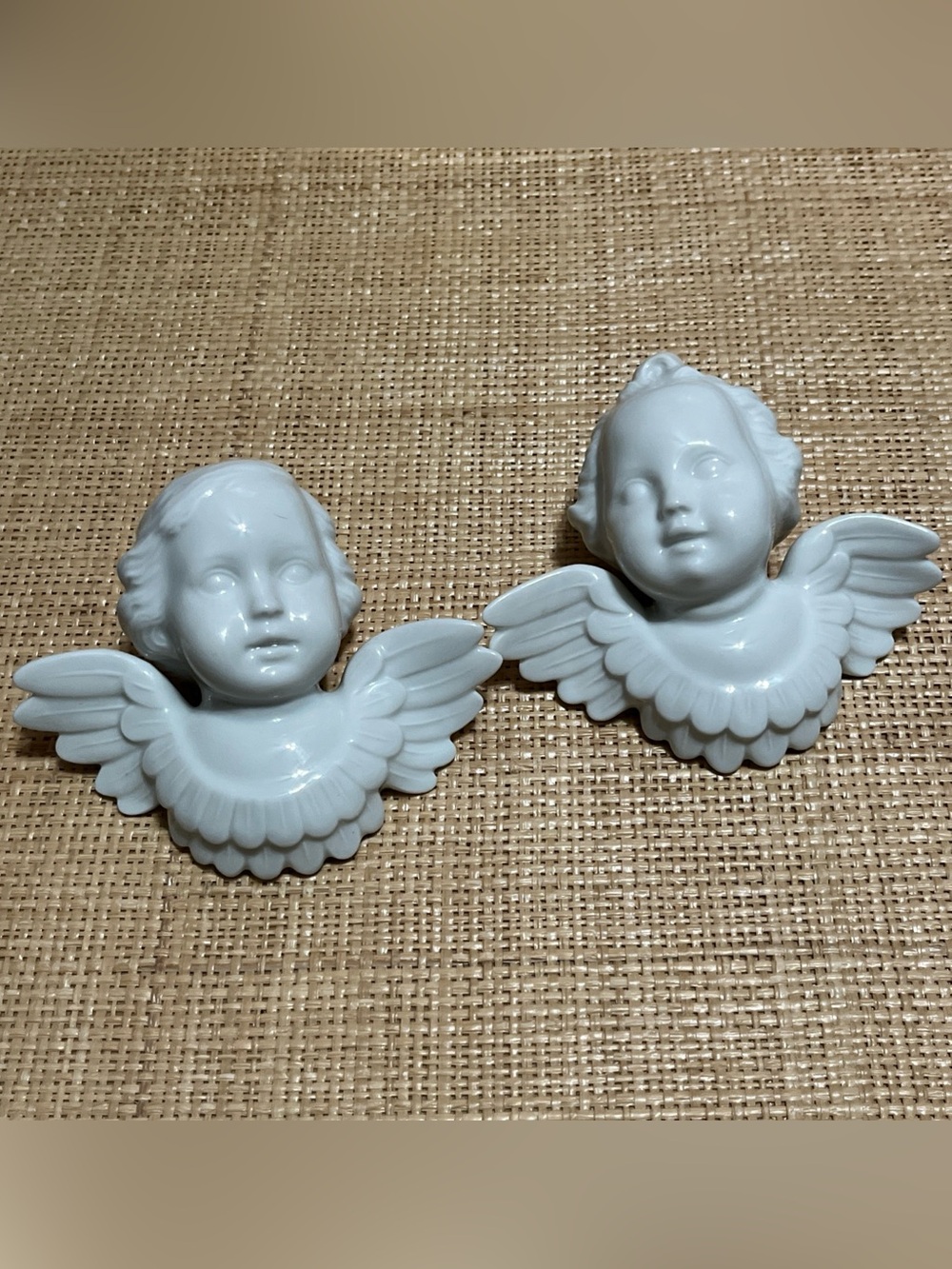 Pair of Augarten Royal Vienna Porcelain Cherub Wall Accent